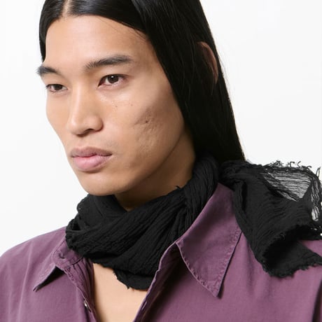 OUR LEGACY（アワー レガシー）"COTTAGE SCARF - Black Crinkle Cotton"