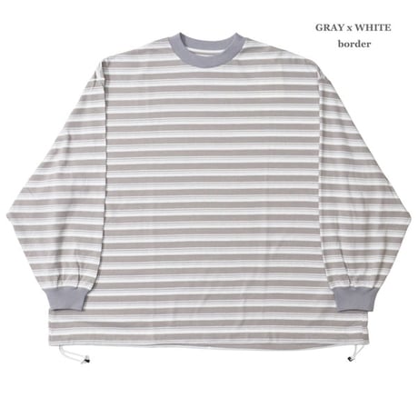 is-ness（イズネス）"BALLOON STRIPES LONG SLEEVE T SHIRT"