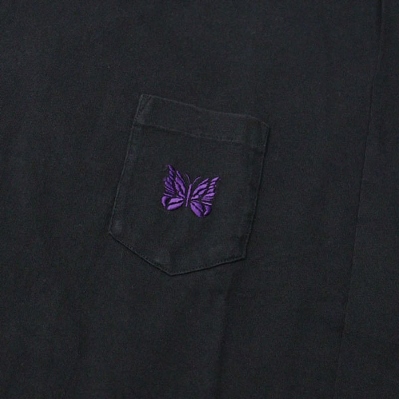 ニードルス（needles）ポケットTシャツ（ブラック） NEEDLES/S/S Papillon Emb. Pocket Tee - Cotton Jersey | B'2nd