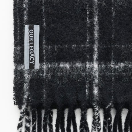 OUR LEGACY（アワー レガシー）"ESTATE SCARF - Black Fuzzy Alpaca Check"