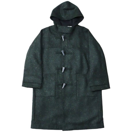 OVERCOAT（オーバーコート）"YOKE SLEEVE OVERCOAT WITH HOOD IN SPECKLED WOOL MELTON"