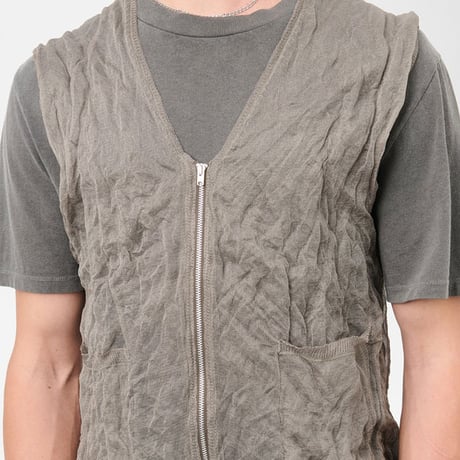 OUR LEGACY（アワー レガシー）"CRUSH VEST - Ash Silk Steel"
