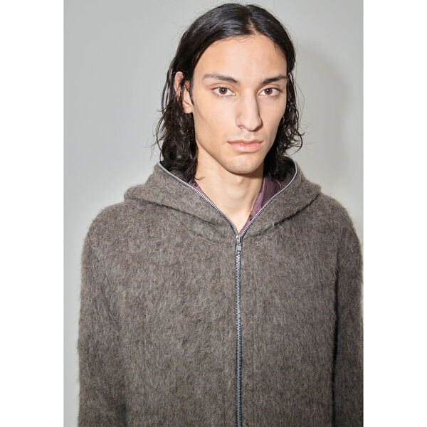 OUR LEGACY FULLZIP HOOD MOLE GREY MOHAIRours