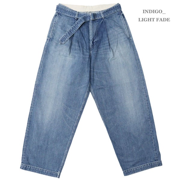 パンツ Graphpaper / Selvage Denim Belted Pants Graphpaper Selvage Denim Belted Pants - LIGHT FADE