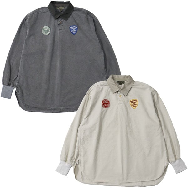 【美品・人気のアイボリー】ナイジェルケーボン　ラガーシャツ 英国らしいシャツ》RUGGER SHIRT - PIGMENT FADE – ナイジェル
