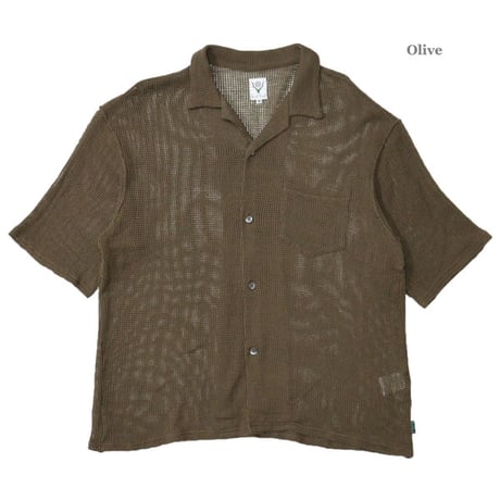 South2 West8 （サウスツーウエストエイト）"S/S Open Collar Shirt - Cotton Mesh"