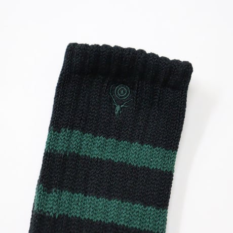 Ladie's/South2 West8 （レディース サウスツーウエストエイト）"Ribbed Socks - Line / Skull&Target"
