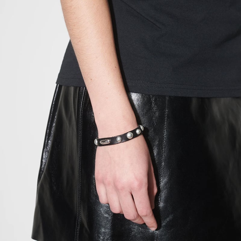 Our Legacy SUPERSLIM BRACELET アワーレガシー Our Legacy - Superslim Bracelet Grizzly Black Leather