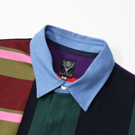 South2 West8 （サウスツーウエストエイト）"Rugger Shirt - Cotton Plainstitch / Crazy Pattern B"