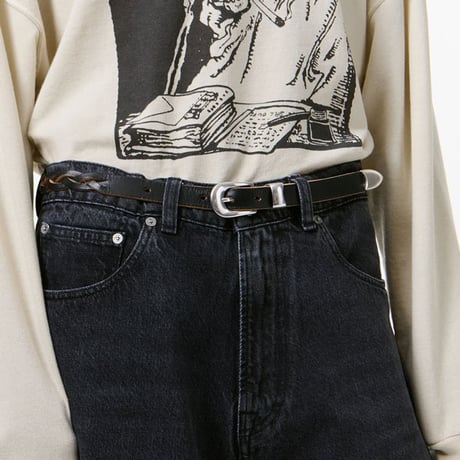 OUR LEGACY（アワー レガシー）"2 CM BRAIDED BELT - Black Leather"