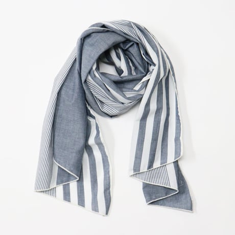 ENGINEERED GARMENTS（エンジニアード ガーメンツ）"Long Scarf - Stripe Cotton Chambray"