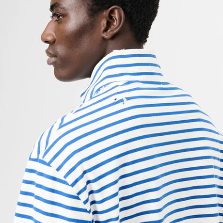 OUR LEGACY（アワー レガシー）"SHRUNKEN FULLZIP POLO - Genova Stripe Rough Cotton"