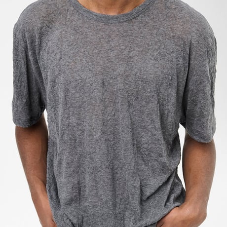 OUR LEGACY（アワー レガシー）"NEW BOX T-SHIRT - Anthracite Crinkle Gauze"