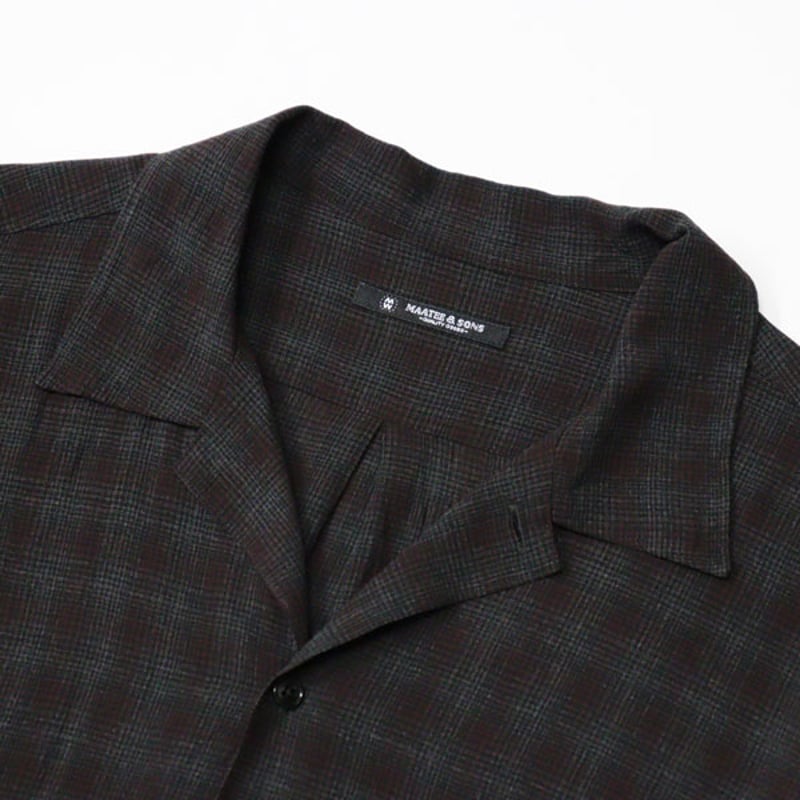 OP COLLLAR SHIRTS RAYON強撚 BRCHECK レーヨン 3 MAATEE&SONS OP COLLLAR SHIRTS RAYON強撚 BRCHECK - DIMPLE