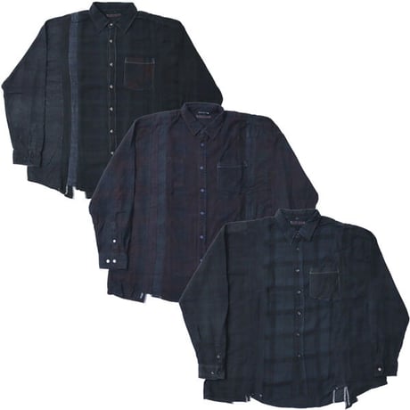 REBUILD BY NEEDLES（リビルド バイ ニードルス）"Flannel Shirt - 7 Cuts Wide Shirt / Over Dye"