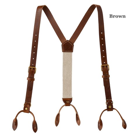 Nigel Cabourn（ナイジェルケーボン）"LEATHER SUSPENDER PEAT LABEL"