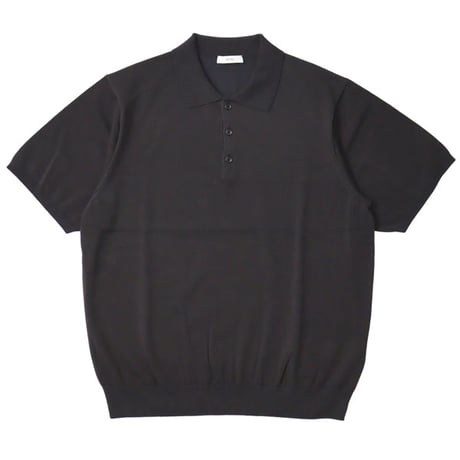 ATON（エートン）"COTTON WASHI KNIT HALF SLEEVE POLO SWEATER"