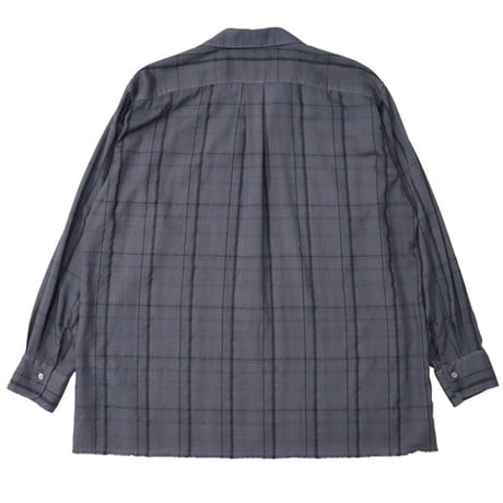 MAATEE&SONS（マーティーアンドサンズ）"OPEN COLLAR フリンジ HWOOL CHECK"