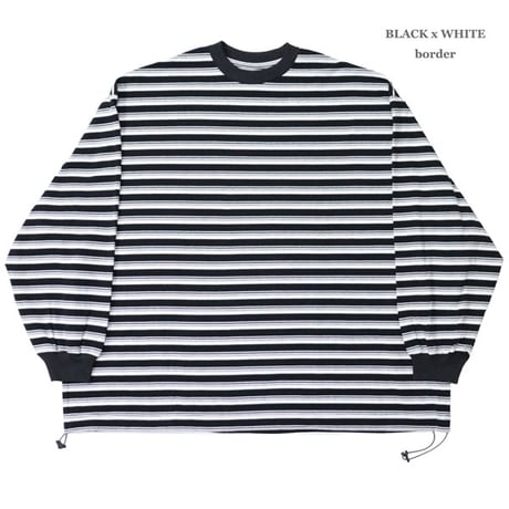 is-ness（イズネス）"BALLOON STRIPES LONG SLEEVE T SHIRT"