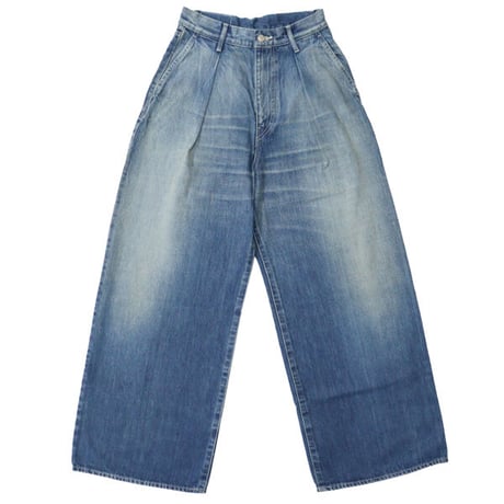 Ladie's / Graphpaper（レディース グラフペーパー）"Selvage Denim Two Tuck Wide Pants - DARK FADE"