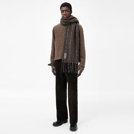 OUR LEGACY（アワー レガシー）"ESTATE SCARF - Brown Pinstripe Fuzzy Alpaca"