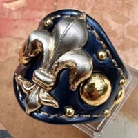 Leather Ring（ゴールドリリーブルーメタリック）