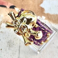 Leather Ring（ゴールドスカルパープル）