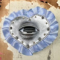 ☆新作☆"メメ"Hair Clip（シルバースカイブルーフリル）右用