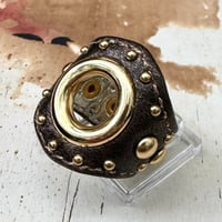 ☆新作☆Leather Ring（ビッグアイレットブロンズ）