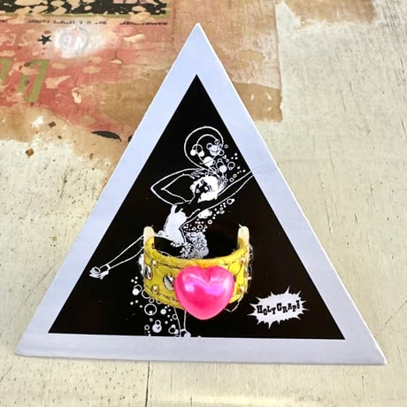Leather Ring（イエロースネークピンクネオンハート）