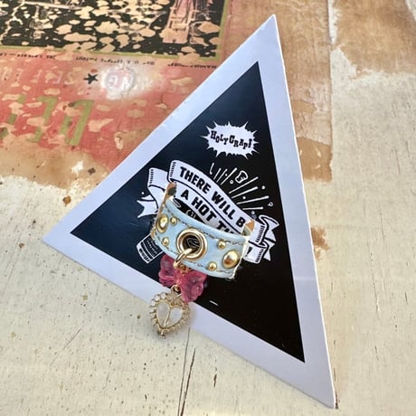 Leather Ring（ぷらぷらリボンハートスカイブルー）