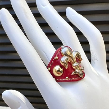 Leather Ring（ゴールドリリーレッド）