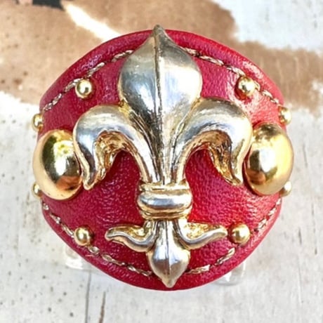 Leather Ring（ゴールドリリーレッド）