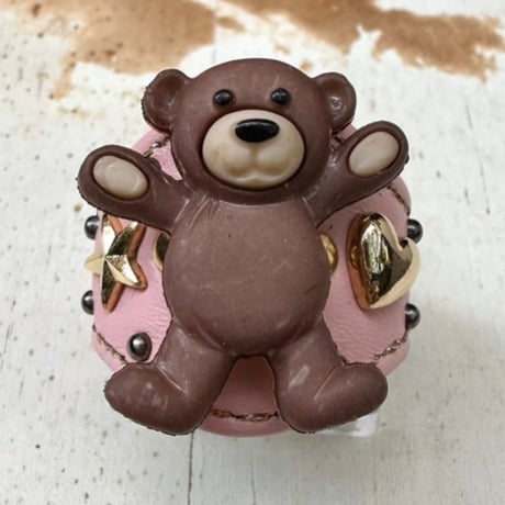 ☆新作☆Leather Ring（バンザイベアピンク）