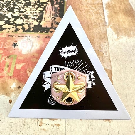 Leather Ring（ピンクベージュアイレットスター）
