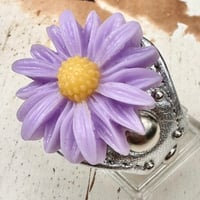 ☆新作☆ Leather Ring（パープルマーガレット）