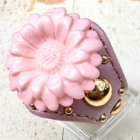 ☆新作☆ Leather Ring（ピンクフラワーブロッサム）