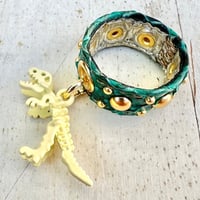 Leather Ring（ぷらぷらダイナソーグリーンスネーク）