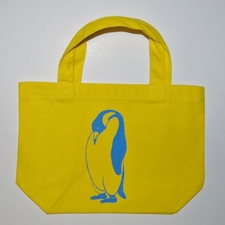 下向きペンギントートバッグ 、黄、送料無料、キャンバス地