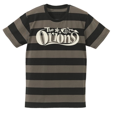 The ORIONS / O-LOGOボーダー Tee A（チャコール×ブラック）