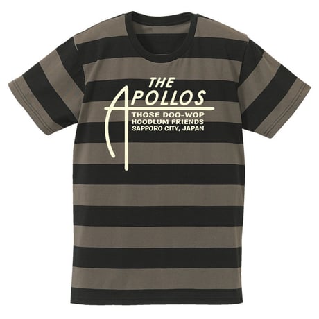 THE APOLLOS / A-LOGO ボーダーTee （チャコール×ブラック）