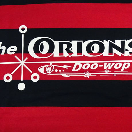 The ORIONS / O-LOGOボーダー Tee  B（レッド×ブラック）