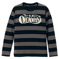 The ORIONS  / O-LOGOボーダー Tee 長袖 A（チャコール×ブラック）