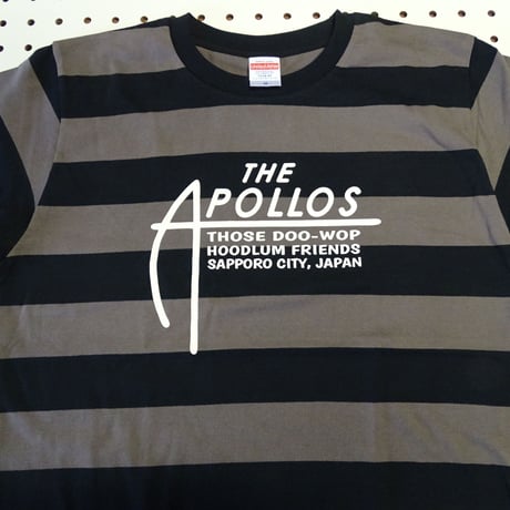THE APOLLOS / A-LOGO ボーダーTee （チャコール×ブラック）