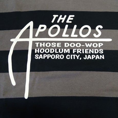 THE APOLLOS / A-LOGO ボーダーTee （チャコール×ブラック）