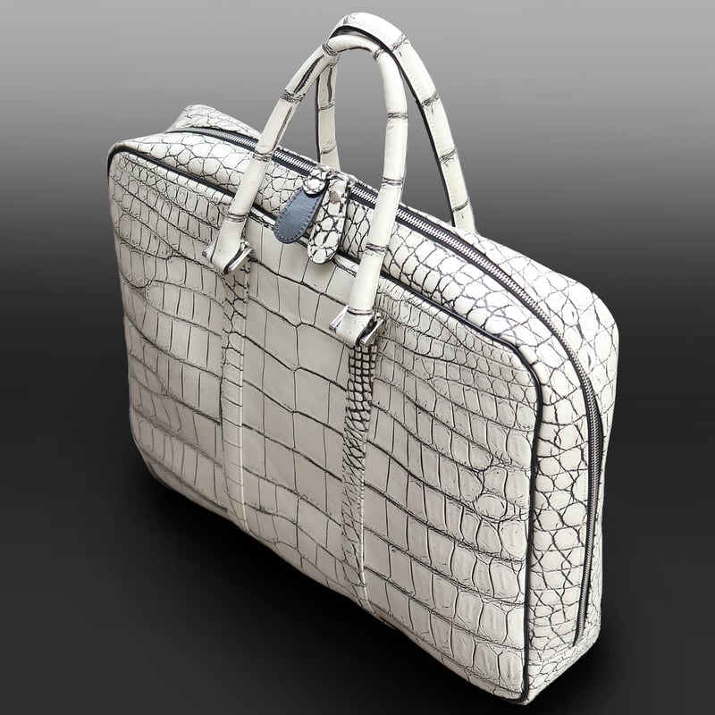 クロコダイルブリーフケースホワイト