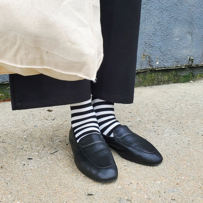 LSM-19 ブラックレザーバレエ ローファー | September Moon