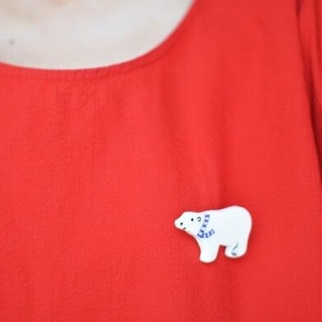シロクマのブローチ【送料込】