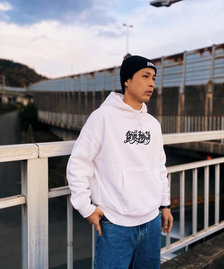Calligraphy Logo Hooded/Big Silhouette<White>