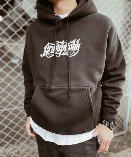 Calligraphy Logo Hooded/Big Silhouette<Black>